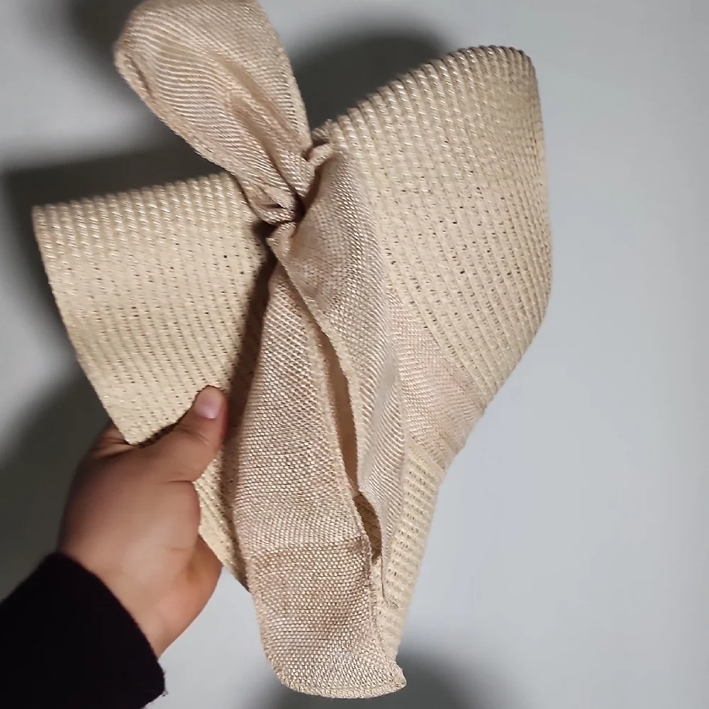 Cream Women's Hat with Bow